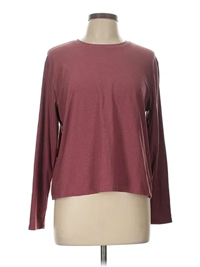 Pre-owned Athletic Works Long Sleeve T-shirt In Burgundy
