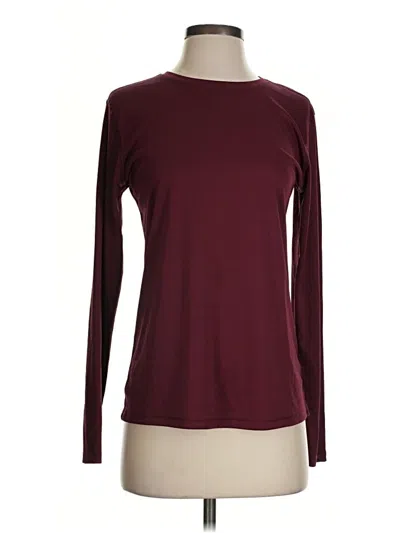 Pre-owned Athletic Works Long Sleeve T-shirt In Burgundy