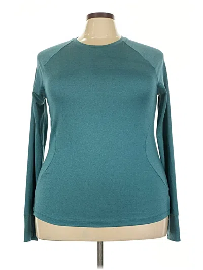 Pre-owned Athletic Works Long Sleeve T-shirt In Teal