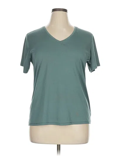 Pre-owned Athletic Works Short Sleeve Top Teal V Neck Tops In Blue