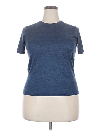 Pre-owned Athletic Works Short Sleeve Turtleneck In Blue