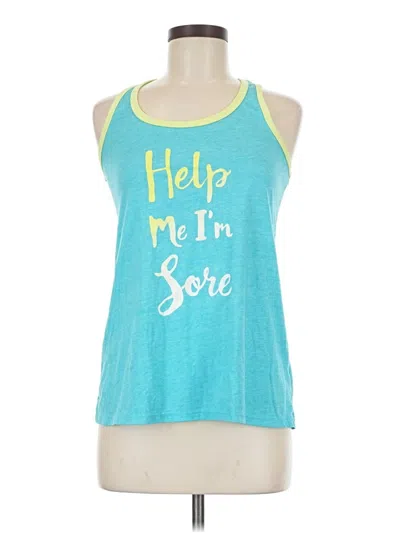 Pre-owned Athletic Works Sleeveless Top Teal Scoop Neck Tops In Blue
