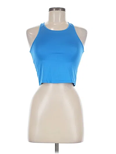 Pre-owned Athletic Works Tank Top Blue Halter Neckline Tops