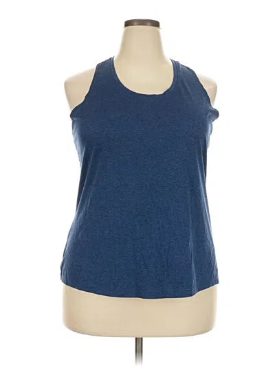 Pre-owned Athletic Works Tank Top Blue Halter Neckline Tops
