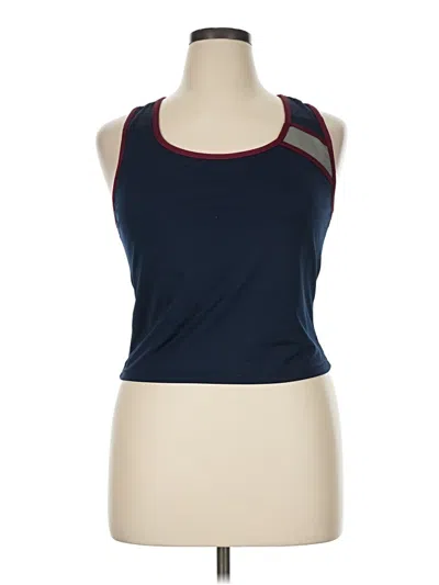 Pre-owned Athletic Works Tank Top Blue Halter Neckline Tops