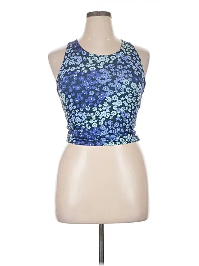 Pre-owned Athletic Works Tank Top Blue Halter Neckline Tops
