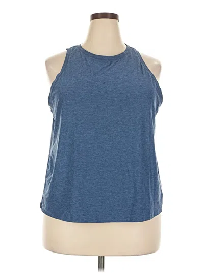 Pre-owned Athletic Works Tank Top Blue Halter Neckline Tops