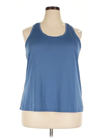Pre-owned Athletic Works Tank Top Blue Halter Neckline Tops