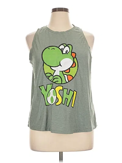 Pre-owned Athletic Works Tank Top Green Halter Neckline Tops