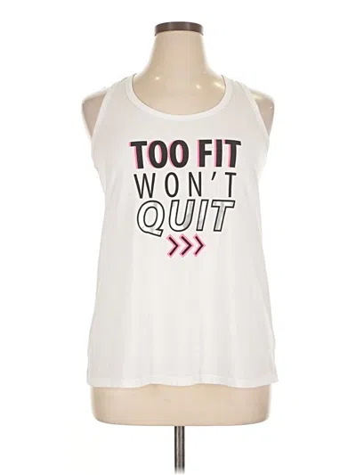 Pre-owned Athletic Works Tank Top White Halter Neckline Tops