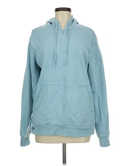 Pre-owned Athletic Works Zip Up Hoodie In Blue