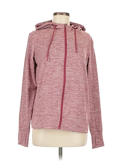 Pre-owned Athletic Works Zip Up Hoodie In Burgundy