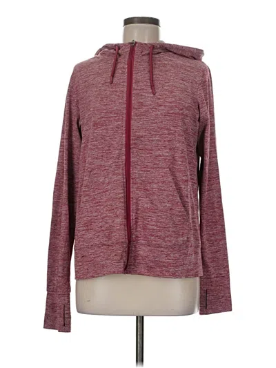 Pre-owned Athletic Works Zip Up Hoodie In Burgundy