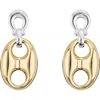 Athra Luxe 2-tone Horsebit Drop Earrings In Gold