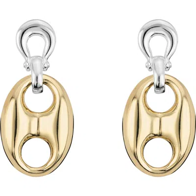Athra Luxe 2-tone Horsebit Drop Earrings In Gold