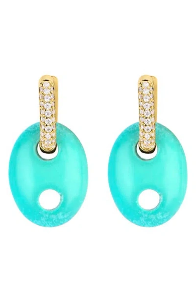 Athra Luxe Athra Mariner Lapis Drop Earrings In Gold