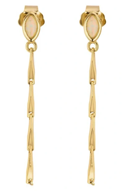 Athra Luxe Athra Opal Chain Drop Earrings In Purple