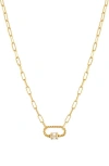 Athra Luxe Baguette Rope Link Pendant Necklace In Gold