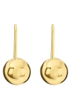 Athra Luxe Ball Drop Hoop Earrings In Gold