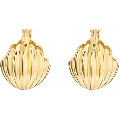 Athra Luxe Chunky Huggie Hoop Earrings In Gold