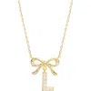 Athra Luxe Cubic Zirconia Bow Initial Pendant Necklace