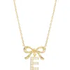 Athra Luxe Cubic Zirconia Bow Initial Pendant Necklace