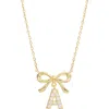 Athra Luxe Cubic Zirconia Bow Initial Pendant Necklace