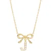 Athra Luxe Cubic Zirconia Bow Initial Pendant Necklace