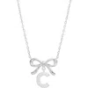 Athra Luxe Cubic Zirconia Bow Initial Pendant Necklace In Metallic