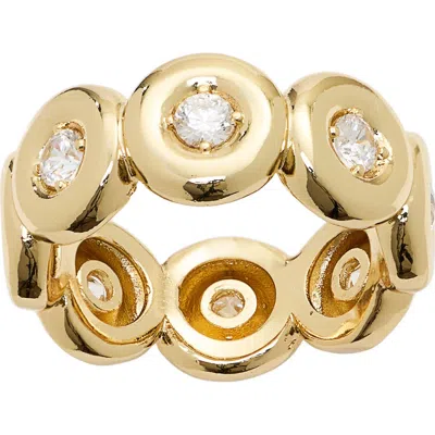 Athra Luxe Cubic Zirconia Bubble Bezel Band Ring In Gold