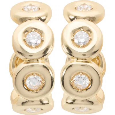Athra Luxe Cubic Zirconia Bubble Hoop Earrings In Multi