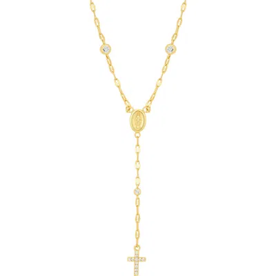 Athra Luxe Cubic Zirconia Cross Drop Y-necklace In Gold