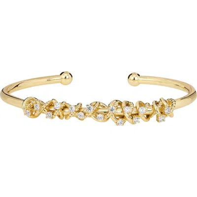 Athra Luxe Cubic Zirconia Wrap Cuff In Gold