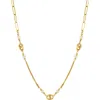 Athra Luxe Cultured Pearl Chain Link Necklace In Gold