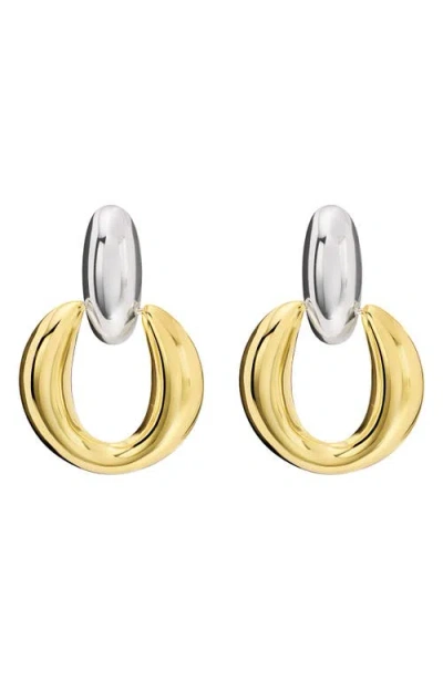 Athra Luxe Dolce Sole Two-tone Door Knocker Earrings In Multi