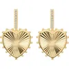 Athra Luxe Dolcle Sole Fluted Heart Drop Hoop Earrings In Gold
