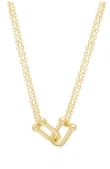 Athra Luxe Double Chain Interlocking Link Necklace