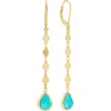 Athra Luxe Flat Disc Turquoise Drop Earrings In Multi