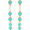 Athra Luxe Front-back Chain Drop Earrings In Turquoise Gold