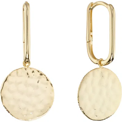 Athra Luxe Hammered Disc Huggie Hoop Earrings