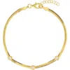 Athra Luxe Herringbone Cubic Zirconia Bracelet In Gold