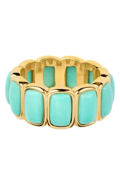 Athra Luxe Howlite Bezel Ring In Gold