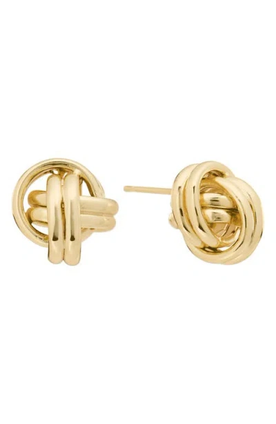 Athra Luxe Knot Stud Earrings In Gold