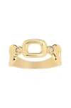 Athra Luxe La Dorée Square Link Ring In Gold