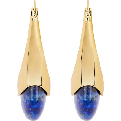 Athra Luxe Lapis Lazuli Drop Earrings In Gold