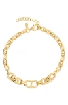 Athra Luxe Luxe Mariner Graduated Link Bracelet In Gold