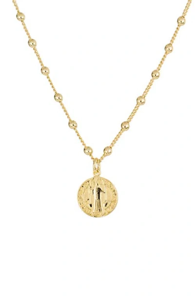 Athra Luxe Medallion Pendant Necklace In Gold