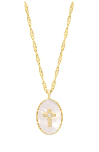 Athra Luxe Mother-of-pearl Cross Pendant Necklace