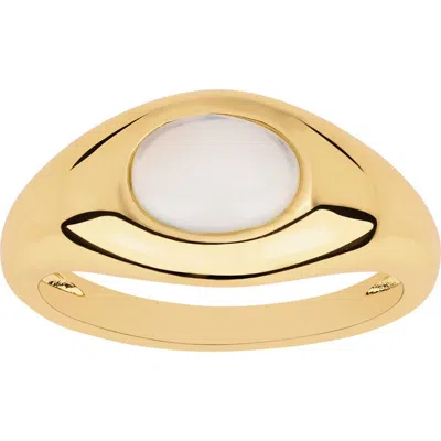 Athra Luxe Oval Moonstone Dome Ring In Gold