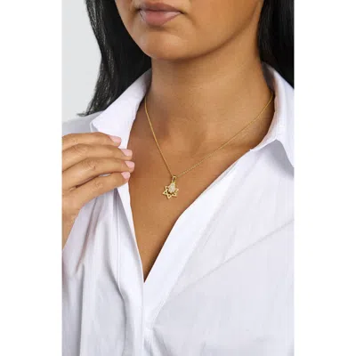 Athra Luxe Pavé Ball Hamsa & Star Of David Pendant Necklace In Gold